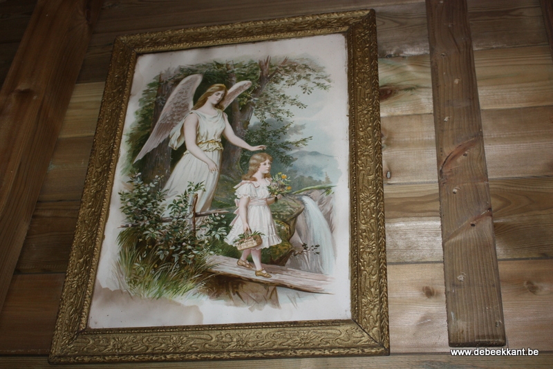 Antieke houten kader art nouveau motief  46 x 59